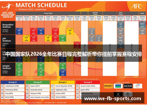 中国国家队2026全年比赛日程完整解析带你提前掌握赛程安排 中国国家队2026全年比赛日程完整解析带你提前掌握赛程安排