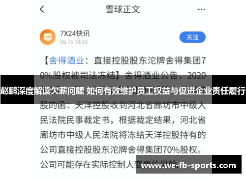 赵鹏深度解读欠薪问题 如何有效维护员工权益与促进企业责任履行 赵鹏深度解读欠薪问题 如何有效维护员工权益与促进企业责任履行
